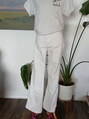 J Brand White High Rise Patch Pocket Flare Jeans Sz 30